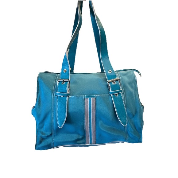 Kenneth Cole Reaction Handbags - Kenneth Cole Reaction Teal & Stripped Handbag / Shoulder Bag Purse